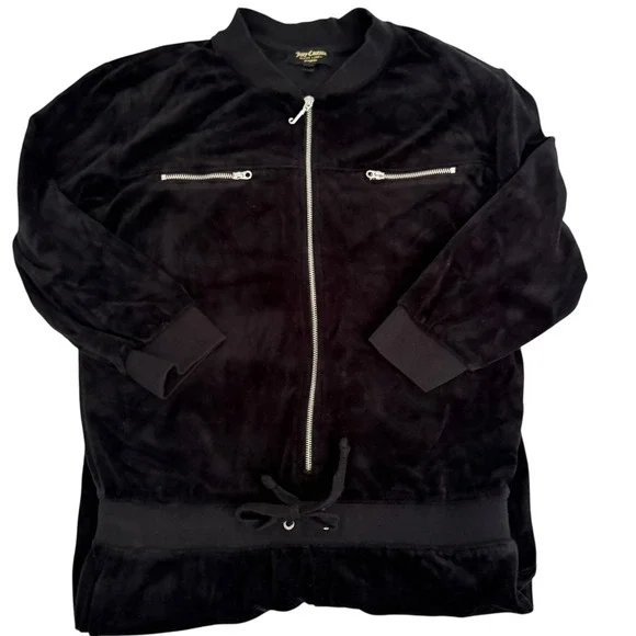 Juicy Couture Black Label Velour Y2K Zip Up‎ Jumpsuit Women's Medium Casual - Picture 4 of 10